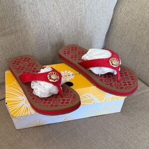 Yellow Box Red Sandals